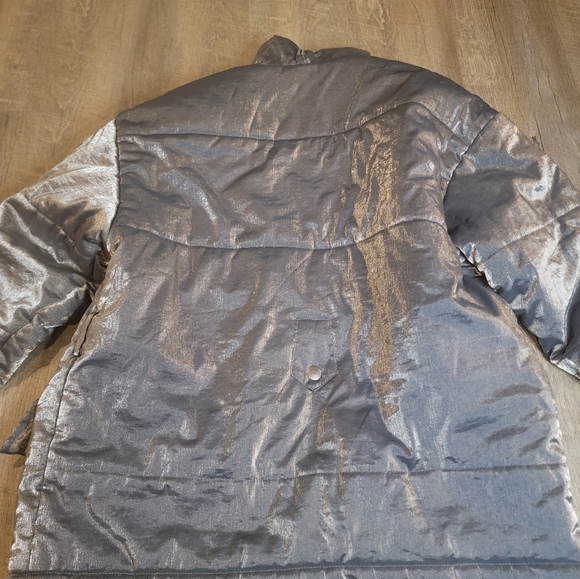 VTG 90S 80S Mulberry Street jacket Size M luminescent silver READ - Picture 11 of 12